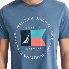 MARITIME EXPLORER LOGO GRAPHIC SLEEP T-SHIRT,Star Sapphire,large