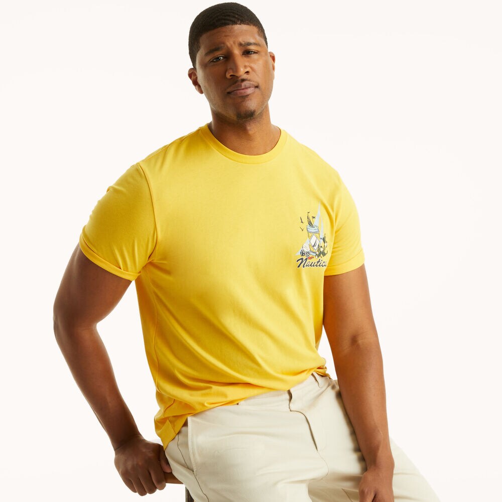 Big & Tall Getting Tipsy Graphic T-Shirt,Lemon Chrome,large