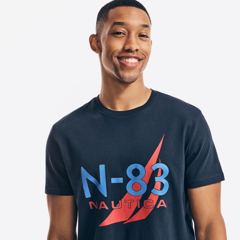 N83 BRAND ICON GRAPHIC T-SHIRT,Navy,large