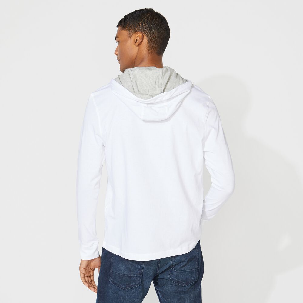 BRAND ICON T-SHIRT HOODIE,Bright White,large