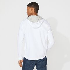 BRAND ICON T-SHIRT HOODIE,Bright White,large
