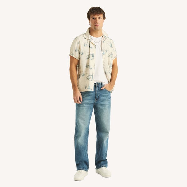 Printed Short-Sleeve Camp Shirt