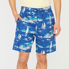8" SAILBOAT PRINT SLEEP SHORT,Limoges,large