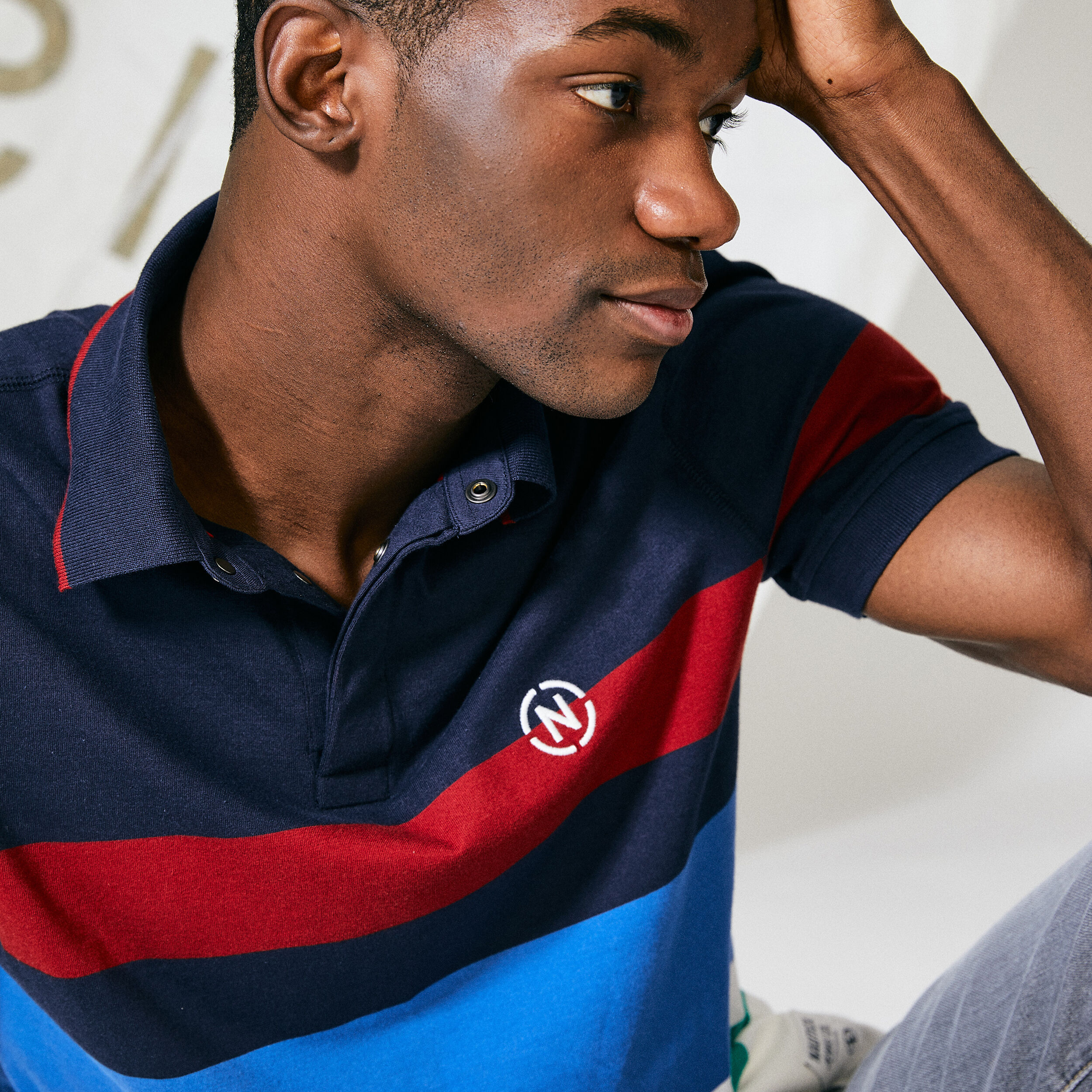 NAUTICA JEANS CO. COLORBLOCK STRIPE RUGBY | Nautica