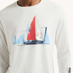 Long-Sleeve Graphic T-Shirt,Bright White,large