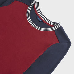 COLORBLOCK KNIT TOP,Classic Red,large
