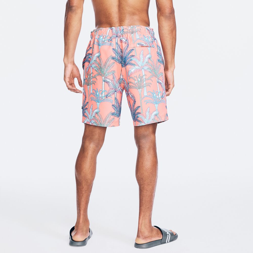 8" SUSTAINABLY CRAFTED PALM TREE PRINT SWIM,Livng Coral,large