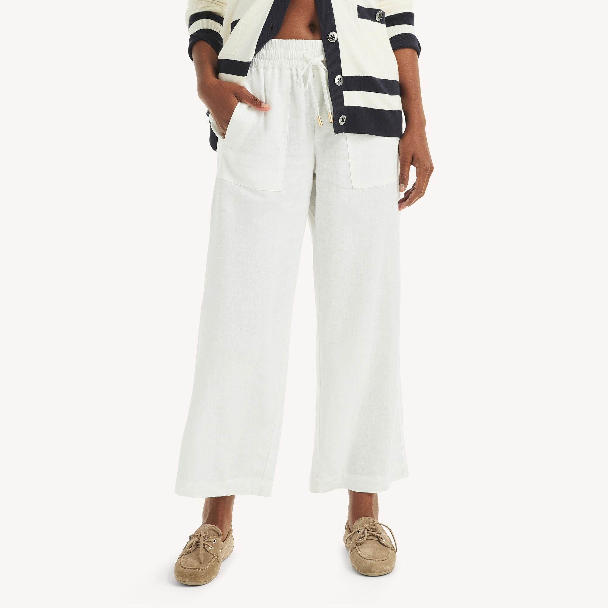 Linen Pant,Bright White,large