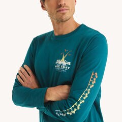 Graphic Long-Sleeve T-Shirt,Capri Blue,large