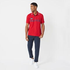 CLASSIC FIT LOGO PERFORMANCE POLO,Nautica Red,large