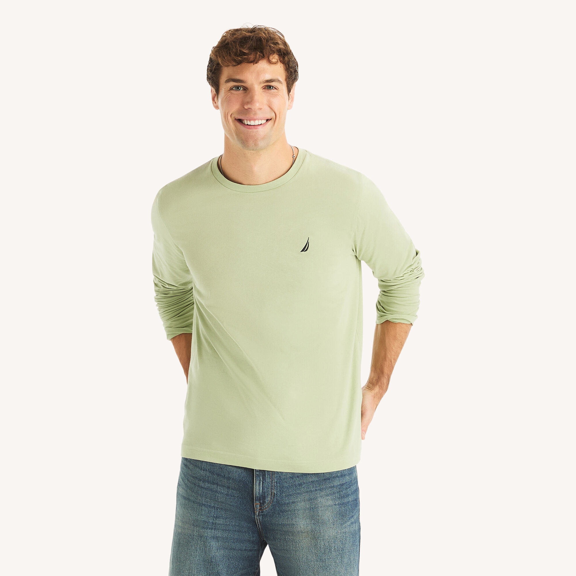 Long-Sleeve Deck T-Shirt,Bimini Green,large
