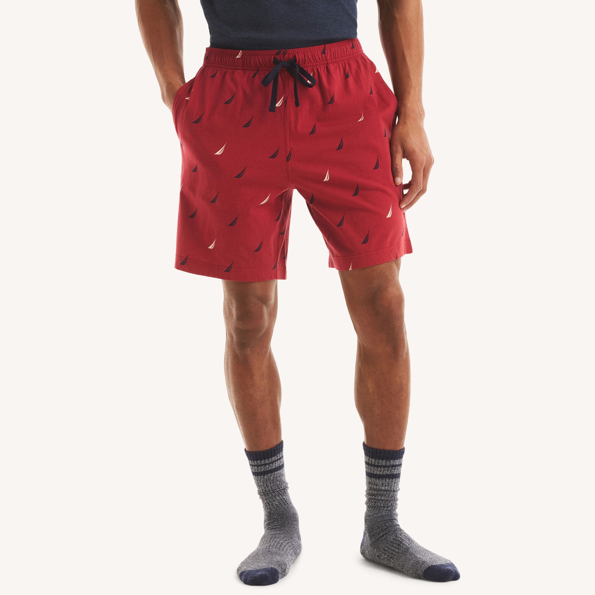 Printed Knit Sleep Short,Melonberry,large