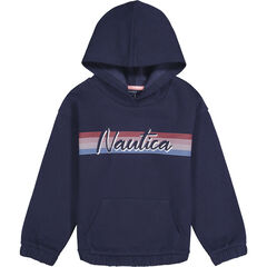 GIRLS' FLEECE PULLOVER HOODIE (8-16),Navy,large