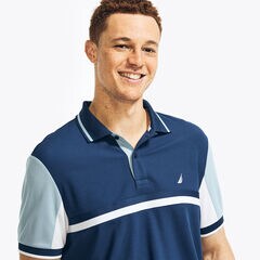 NAVTECH SUSTAINABLY CRAFTED CLASSIC FIT COLORBLOCK POLO,Blue Depths,large