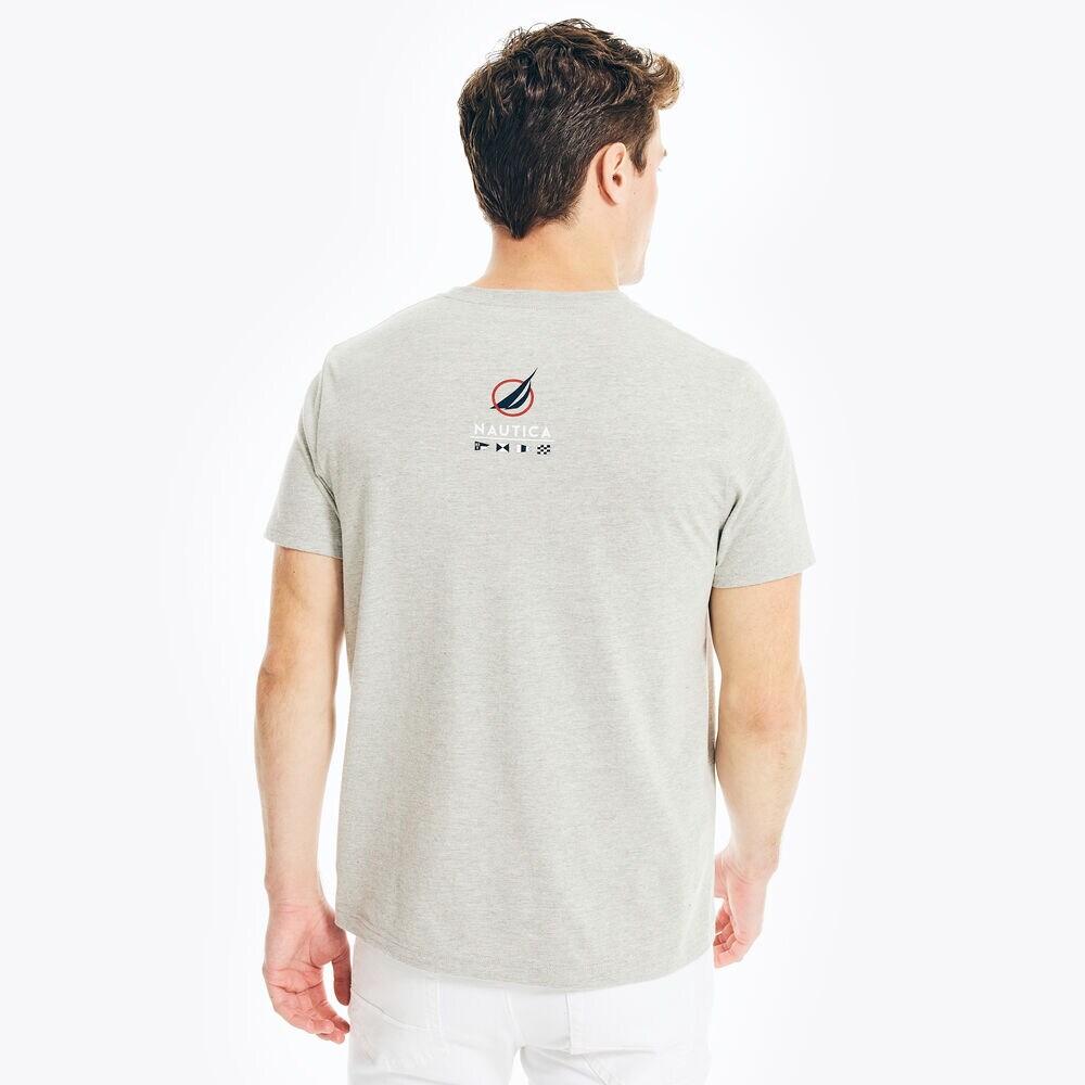 SUSTAINABLY CRAFTED MODERN MARITIME GRAPHIC T-SHIRT,Grey Heather,large