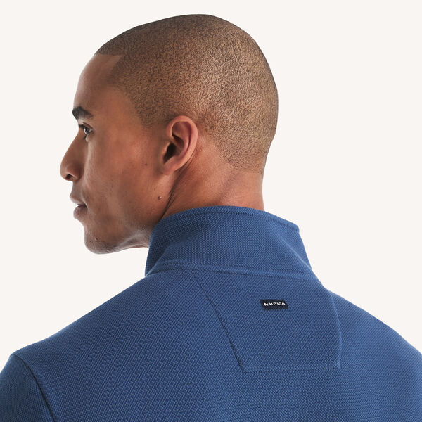 Classic Fit Piqu&eacute; Fleece Quarter-Zip Sweatshirt