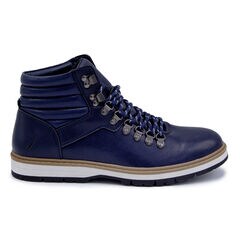 STACKED LACE-UP BOOTS,Navy,large