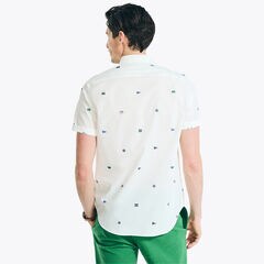 1983 Sustainably Crafted Printed Short-Sleeve Shirt,Sail White,large