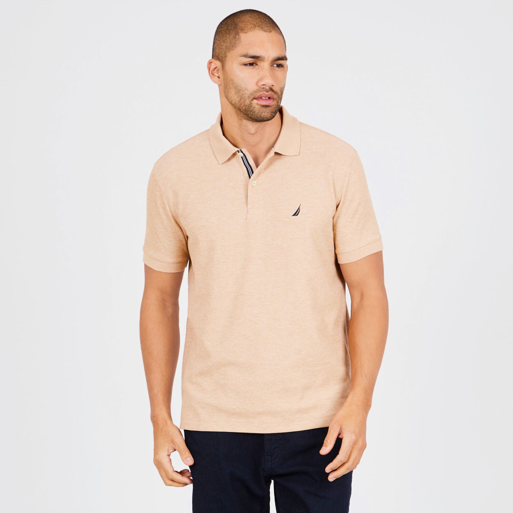 BIG & TALL STRETCH MESH POLO,Matte Dark Tortoise,large
