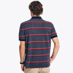 CLASSIC FIT STRIPED POLO,Navy,large