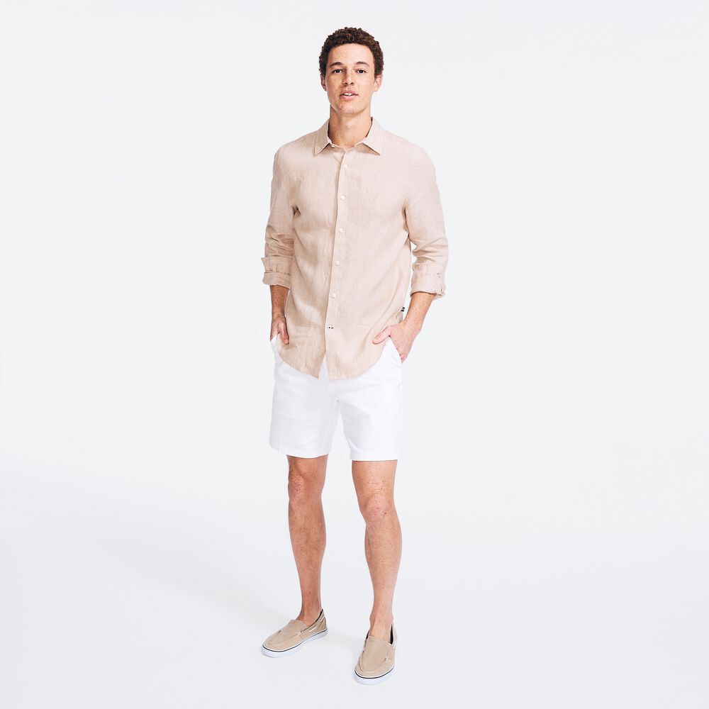 SOLID LINEN SHIRT,,large
