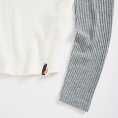 COLORBLOCK SCOOP NECK KNIT TOP,Marshmallow,large