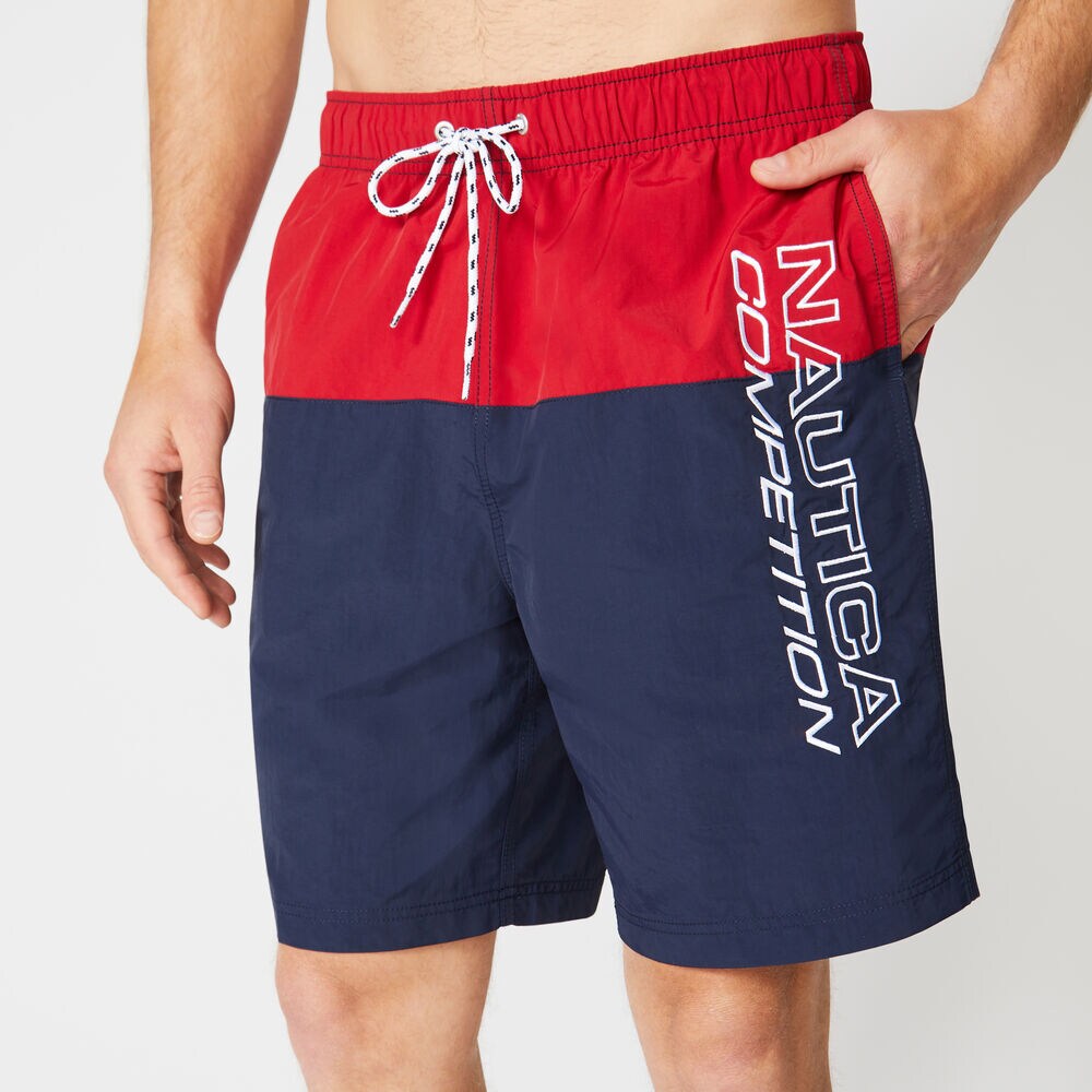 8" COMPETITION COLORBLOCK QUICK-DRY SWIM,Nautica Red,large
