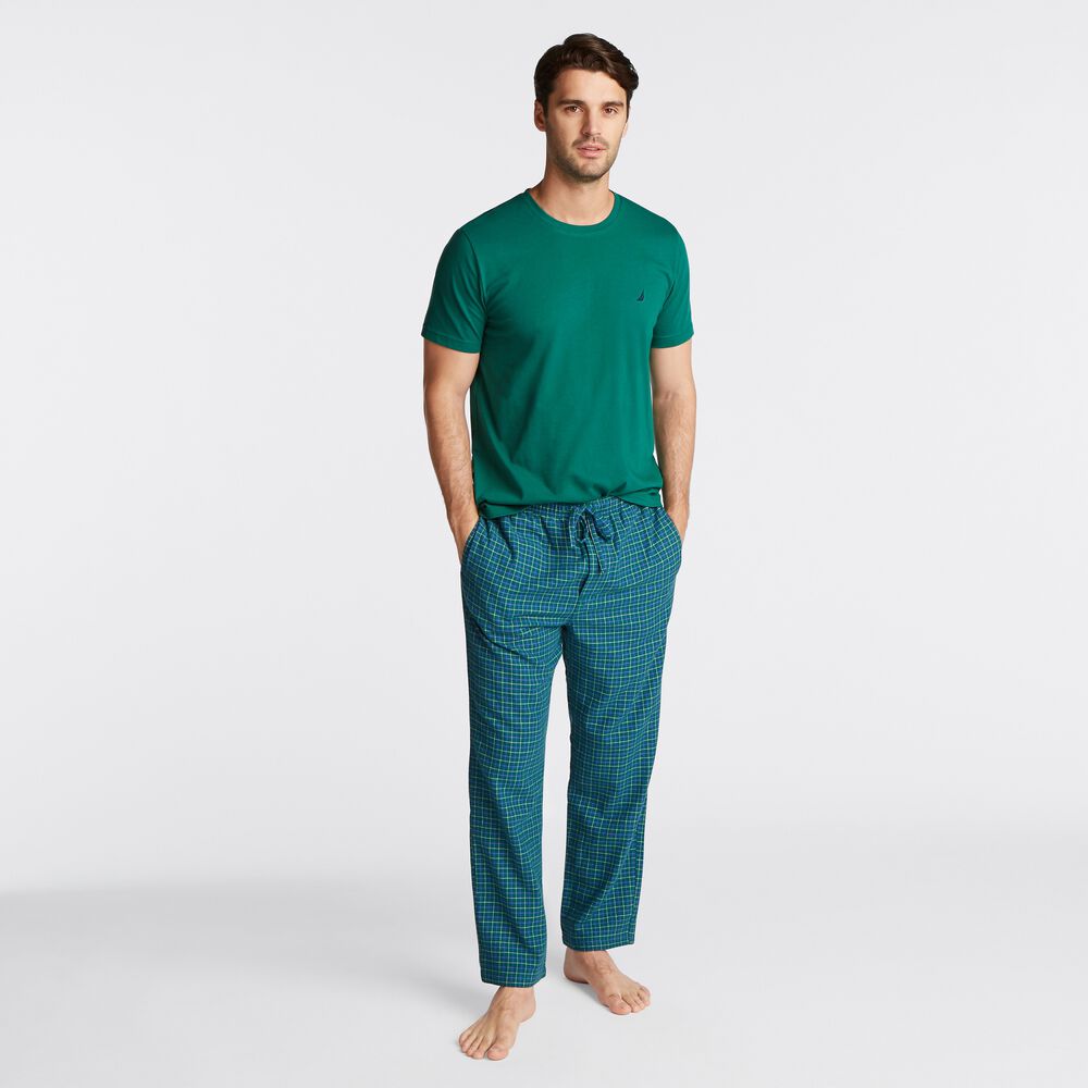 PLAID PAJAMA SET,Spruce,large