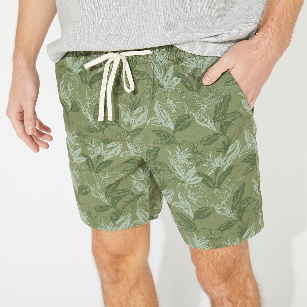 7" FLORAL PRINT BOARDWALK SHORT,Olive Vine,large