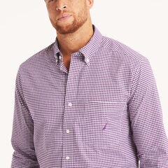 Big & Tall Gingham Shirt,Plum Classico,large