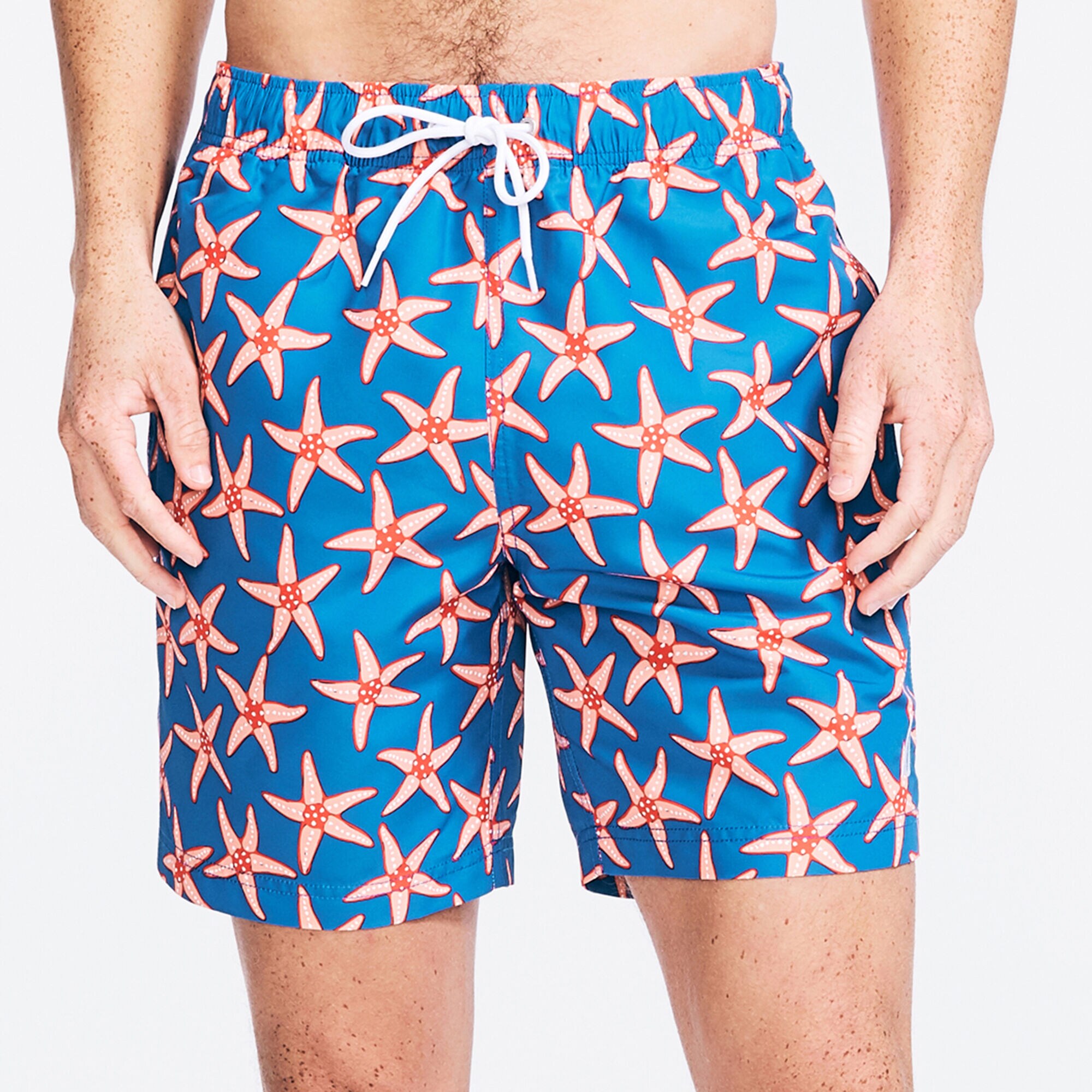 SUSTAINABLY CRAFTED 8" STARFISH PRINT SWIM,Sea Mist,large