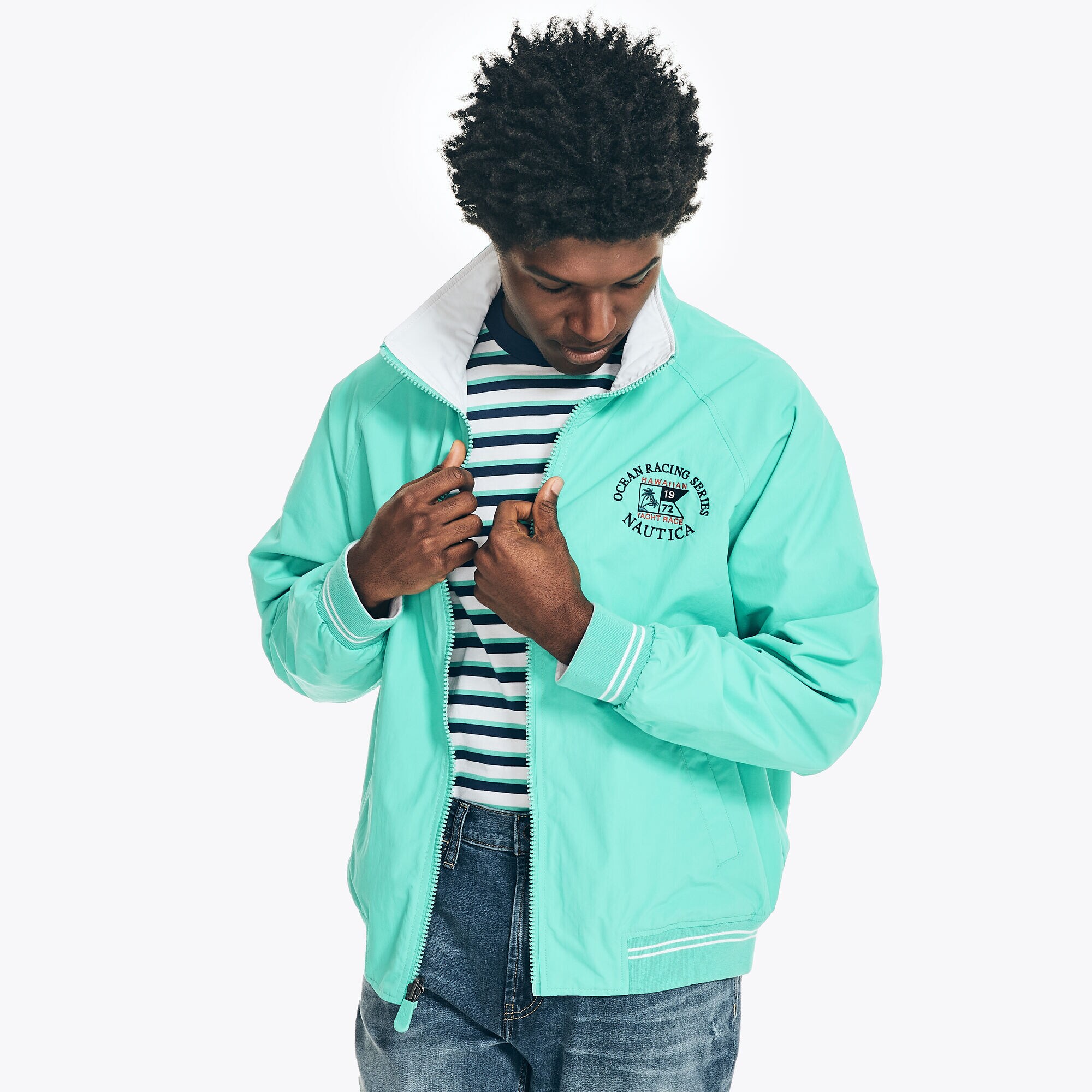REISSUE LOGO NYLON JACKET,Light Olive,large