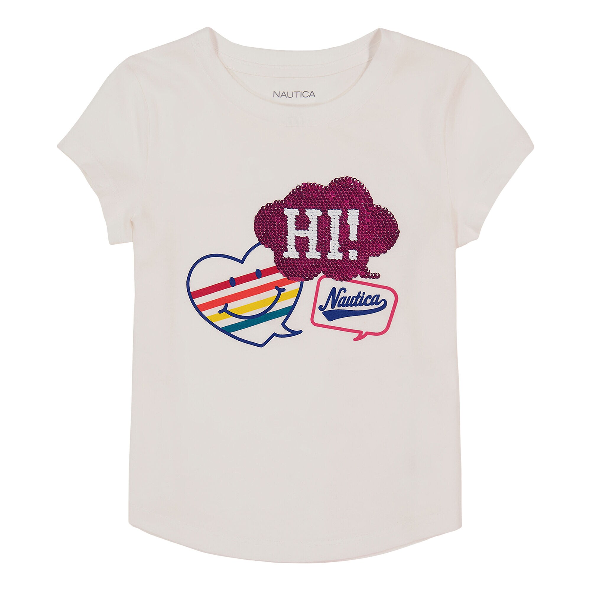 Girls' Hi Nautica T-Shirt (7-16),Antique White Wash,large