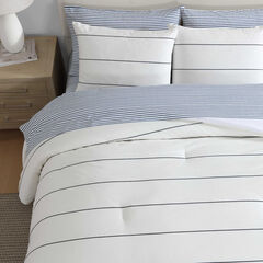 Naval Stripe White Twin Comforter-Sham Set,Snow White,large
