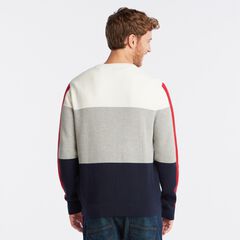 COLORBLOCK CREWNECK SWEATER,Marshmallow,large
