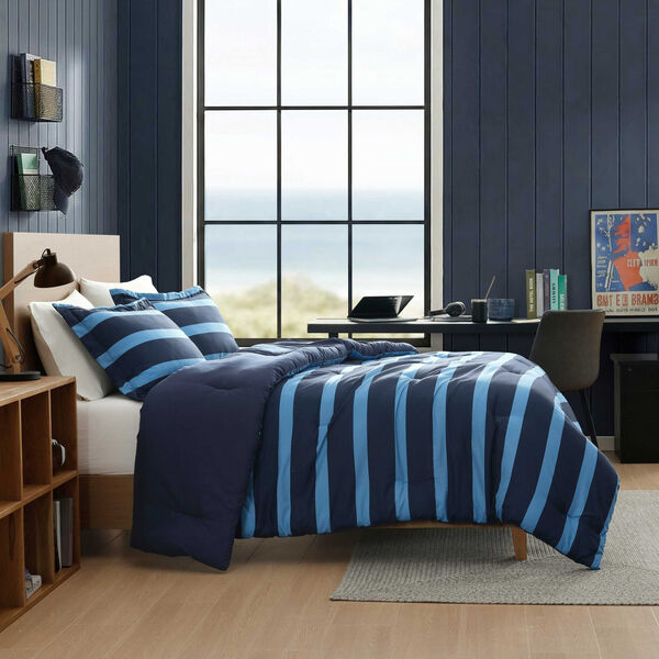 Keelson Stripe Blue Twin/Twin XL Comforter Set