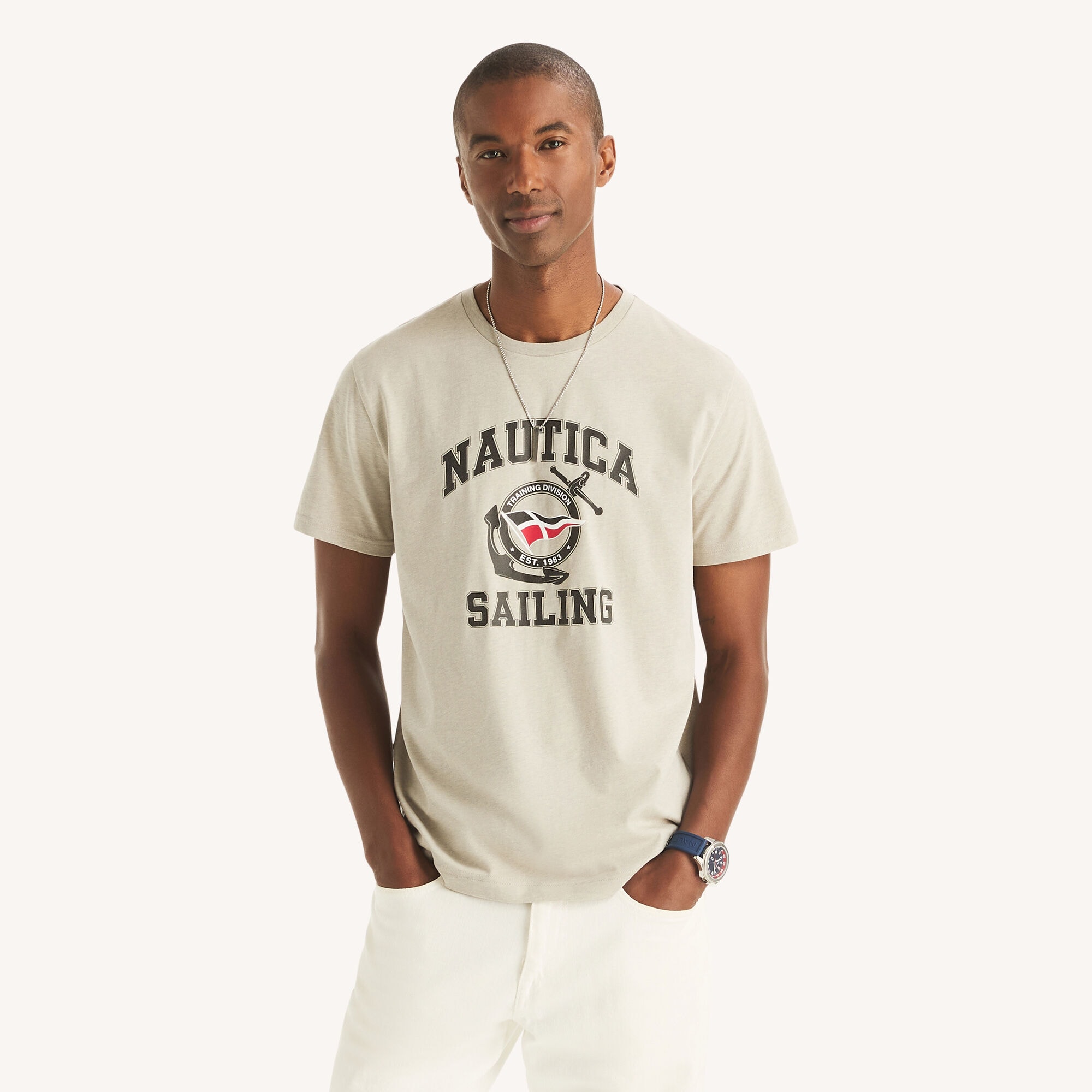 Sailing Graphic T-Shirt,Grey Heather,large