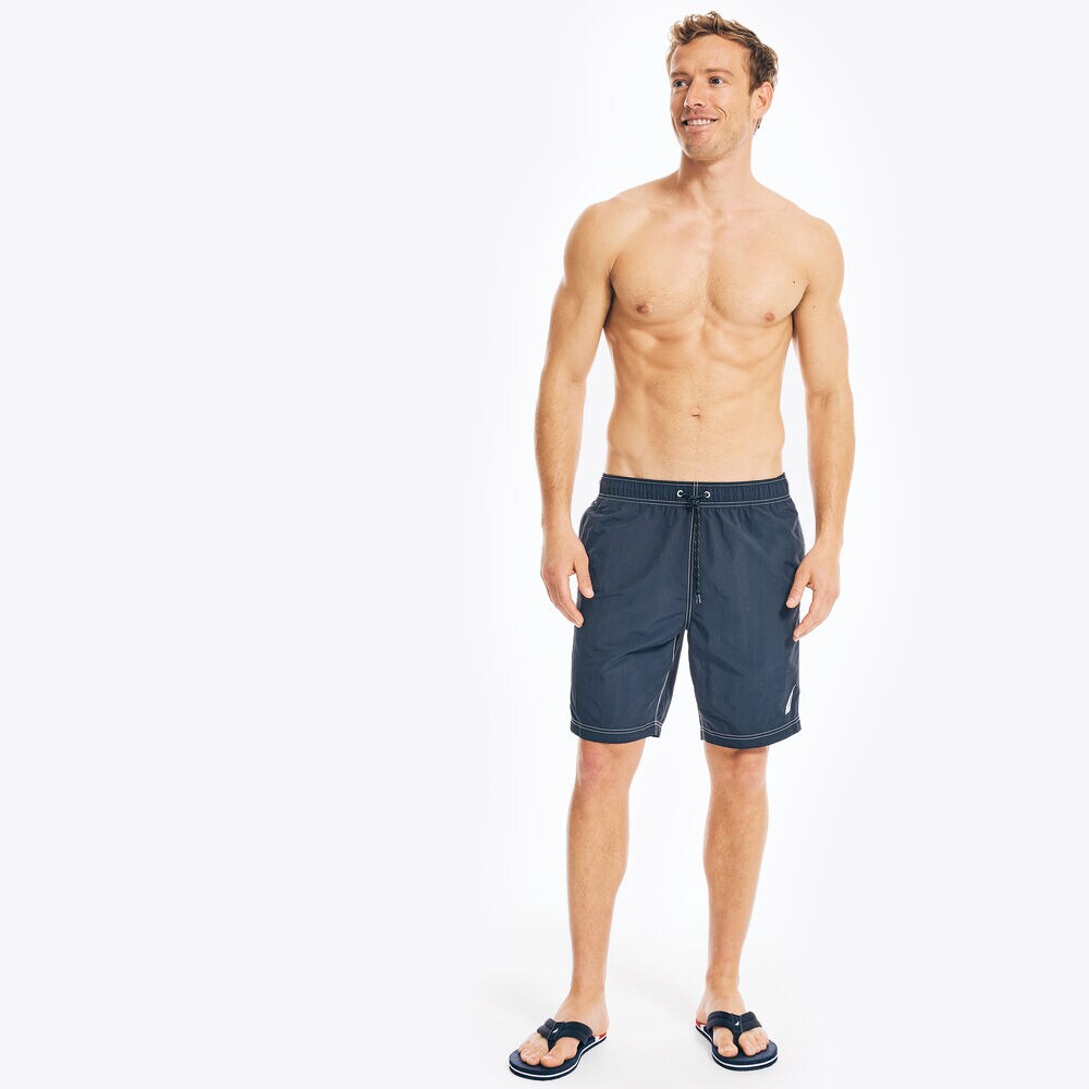 Big & Tall Anchor Full-Elastic Swim Trunks,Navy,large