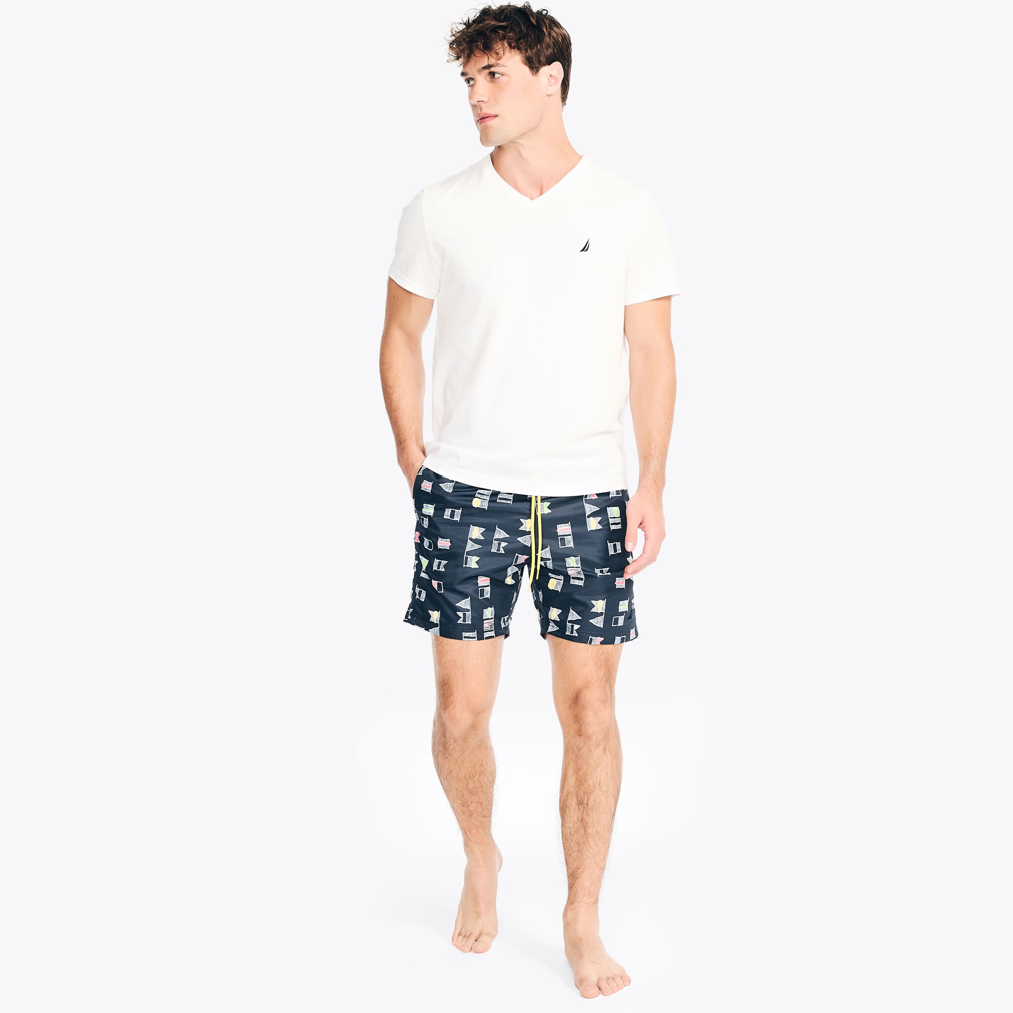 Sustainably Crafted 6" Heritage Flag Quick-Dry Swim,Navy,large