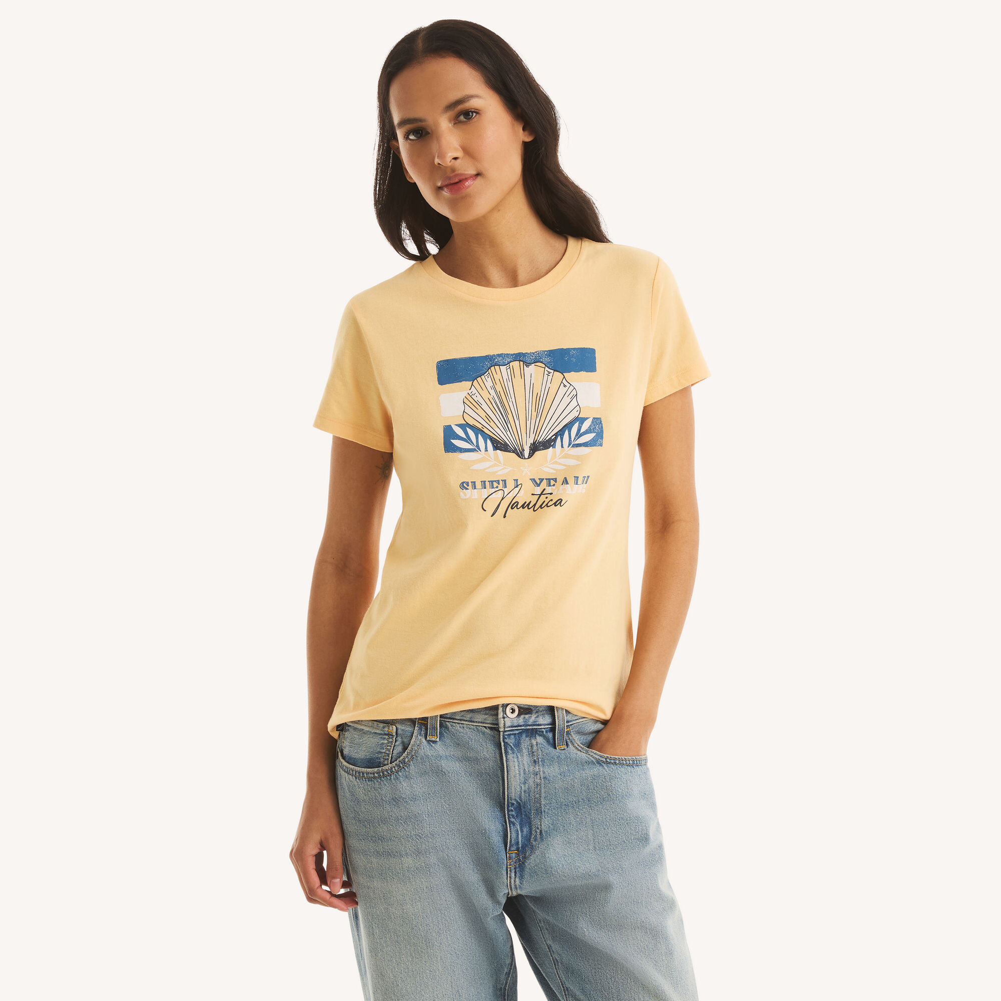 Shell Yeah Graphic T-Shirt,Sun Orange,large