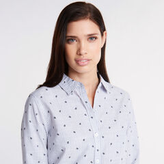 Sailboat Classic Fit Button-Down Shirt,Delphinium Blue,large
