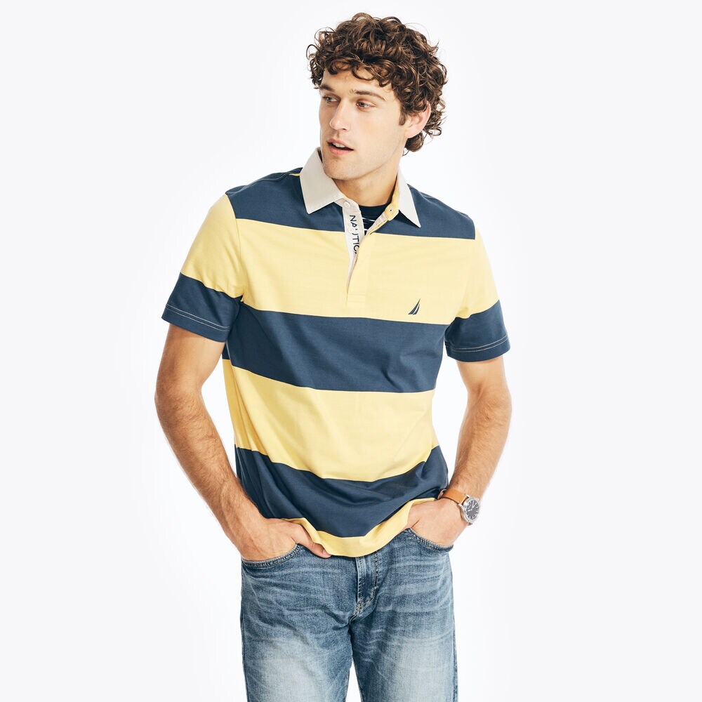 CLASSIC FIT RUGBY POLO SHIRT,Yellow,large