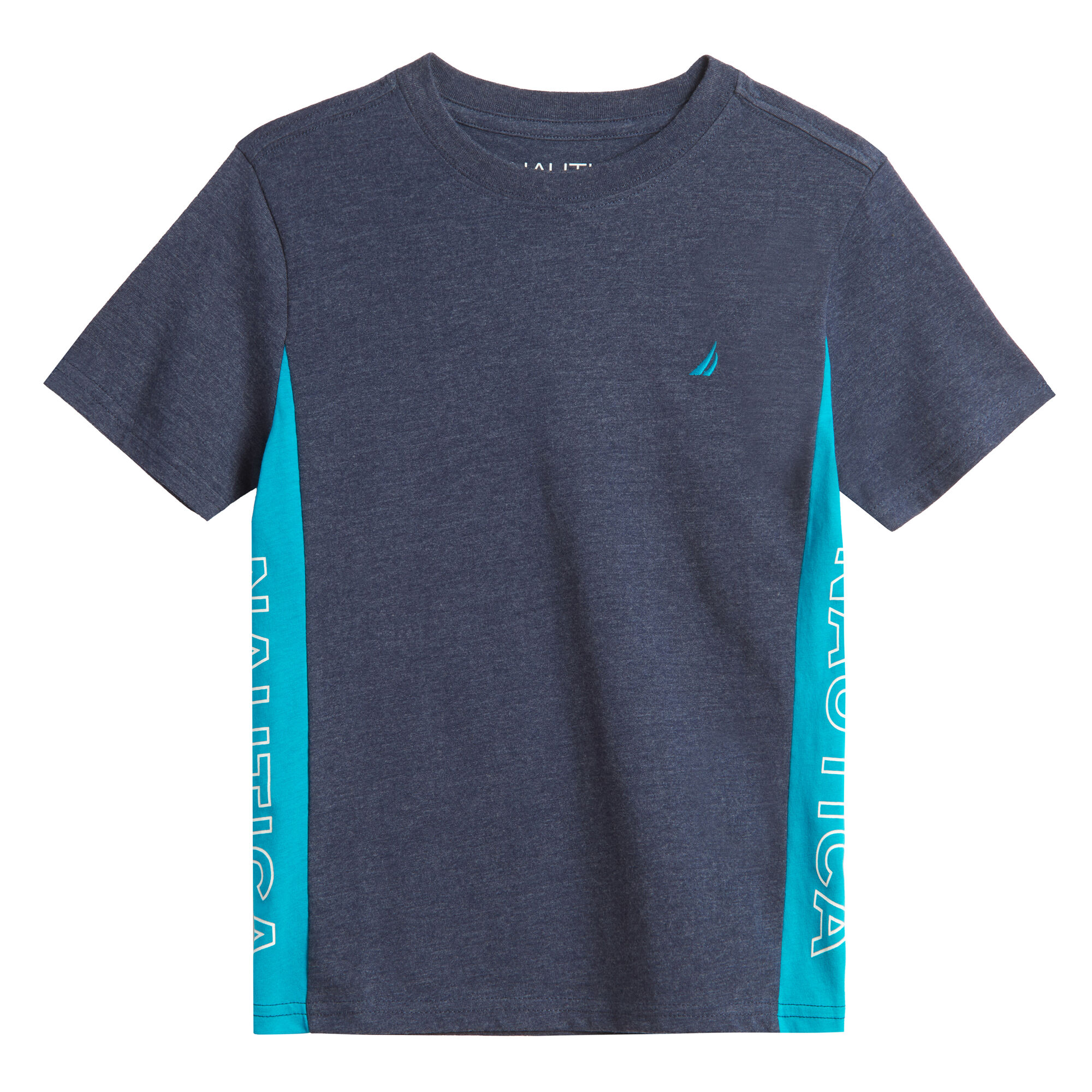 BOYS' SIDE LOGO GRAPHIC T-SHIRT (8-20),Oyster Bay Blue,large