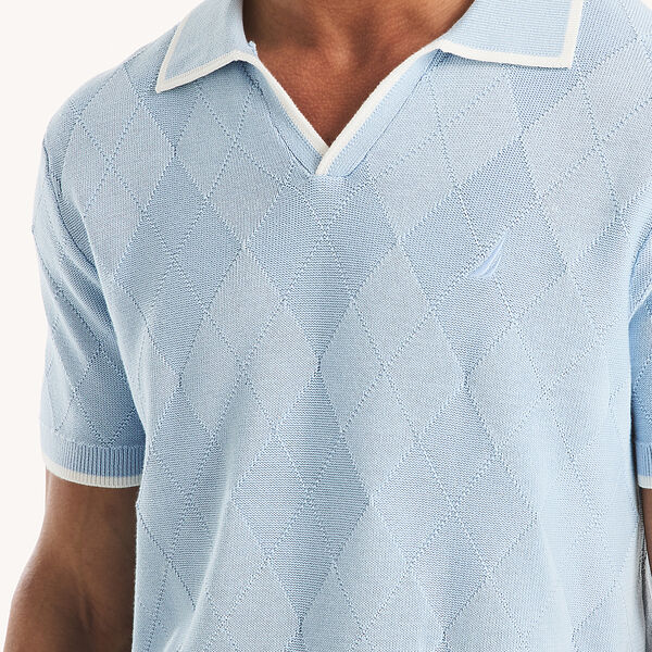 Textured Argyle Sweater Polo