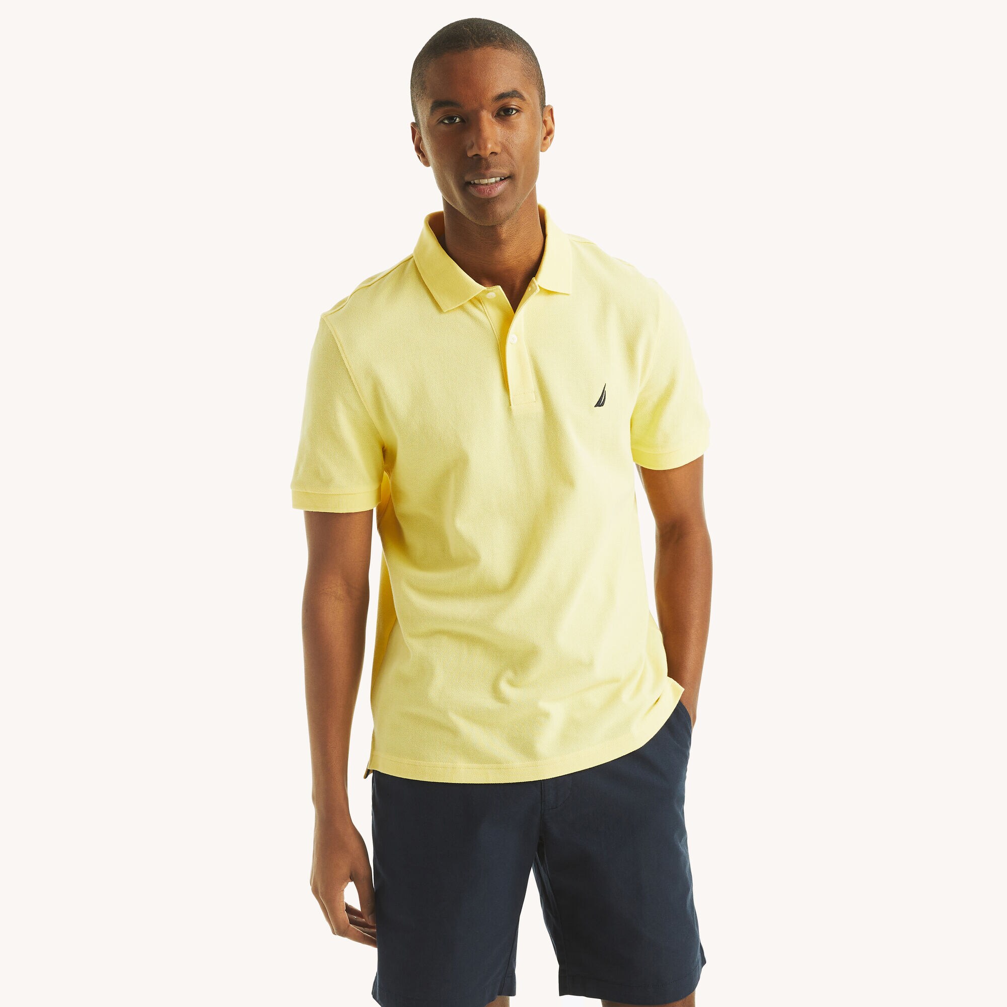 Classic Fit Deck Polo,Sunshine,large