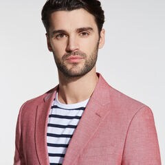 Brielle Stretch Chambray Blazer in Red,Glory Red,large