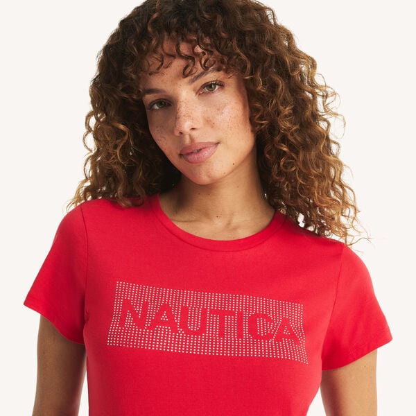 Rhinestone Logo Graphic T-Shirt