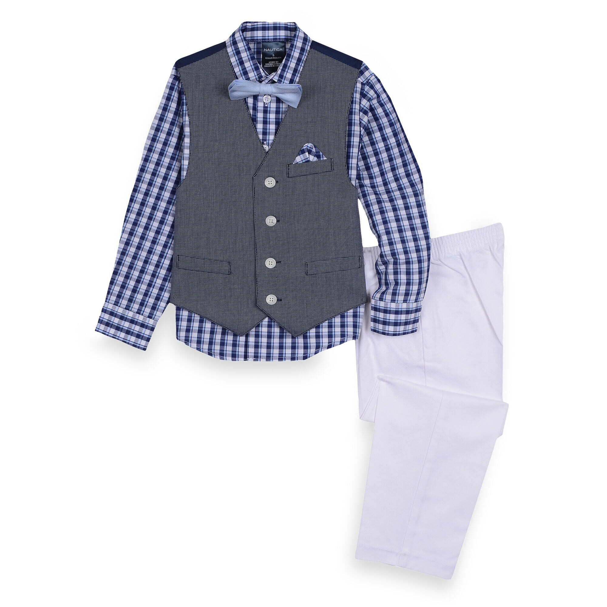 Toddler Boys' Textured Vest Set (2T-4T),Pure Deep Sea Wash,large