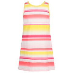 GIRLS' OMBRE-STRIPE TANK DRESS (7-16),Red Skies,large