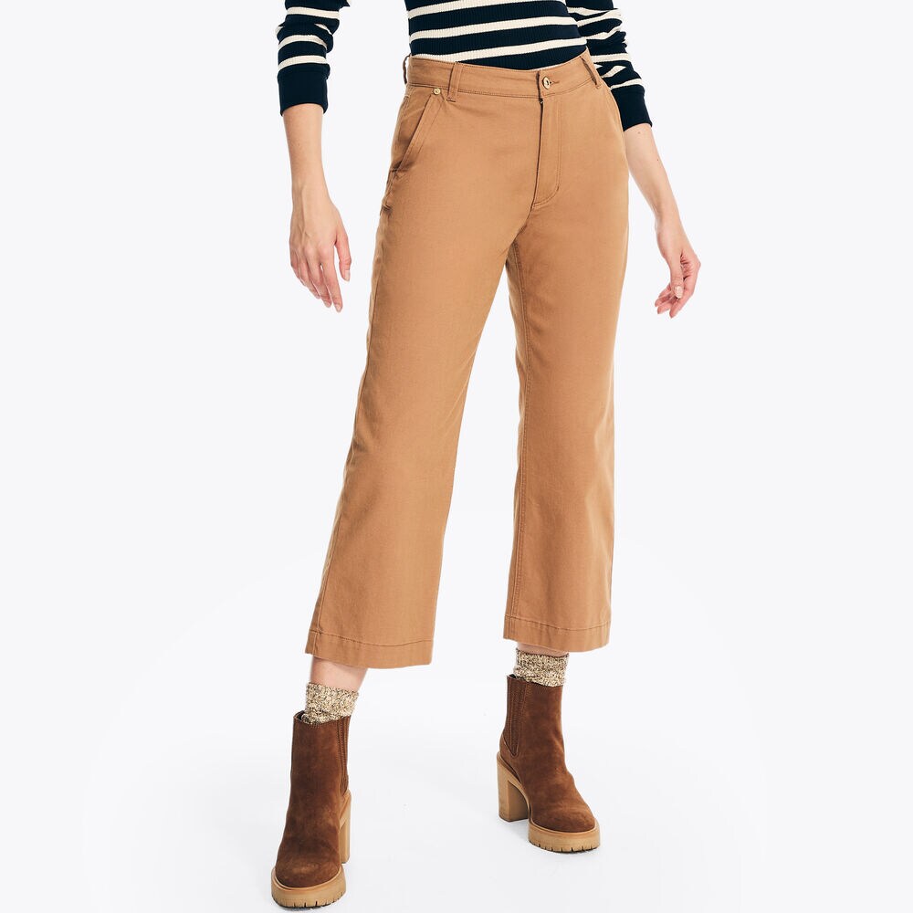 High Rise Wide Leg Cropped Pant,Incense,large